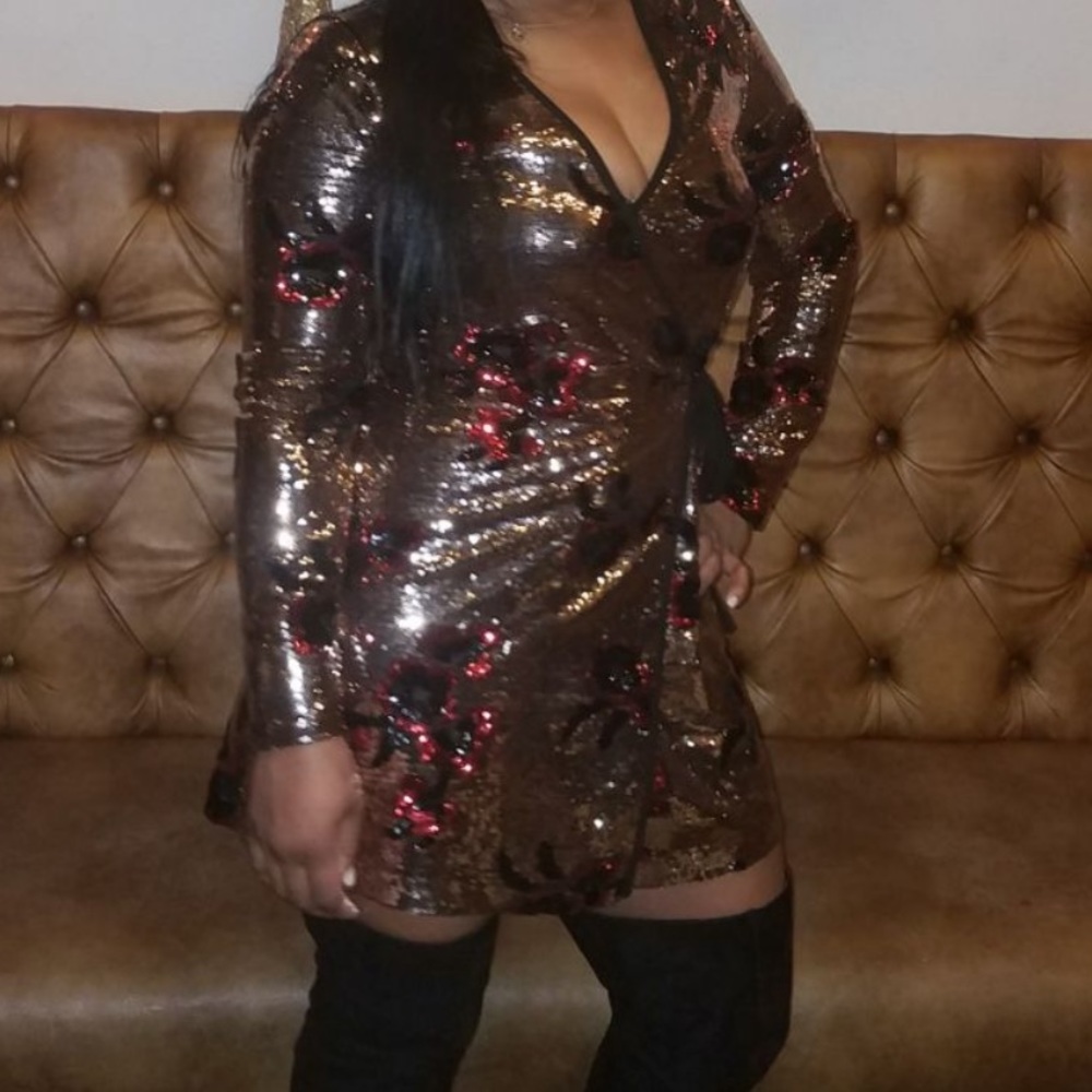 Sequin Wrap Dress